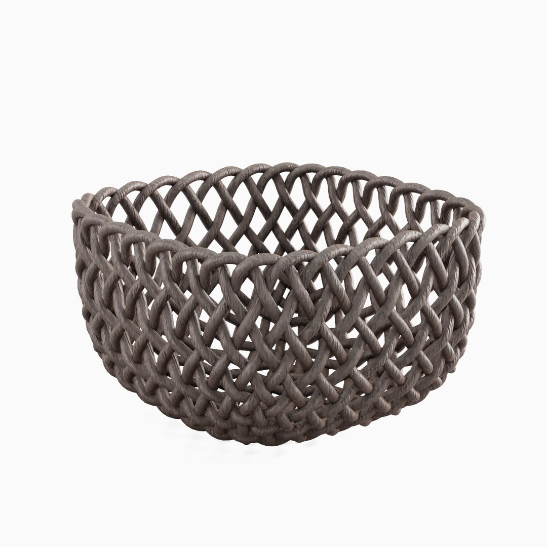 Woven Basket 3D Model – Mid Poly PBR Textured Asset, FBX & OBJ - View 4