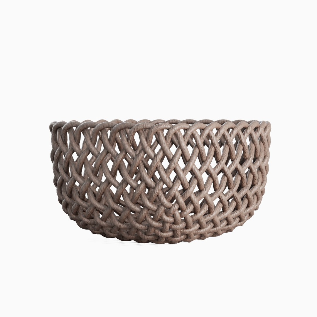 Woven Basket 3D Model – Mid Poly PBR Textured Asset, FBX & OBJ - View 5