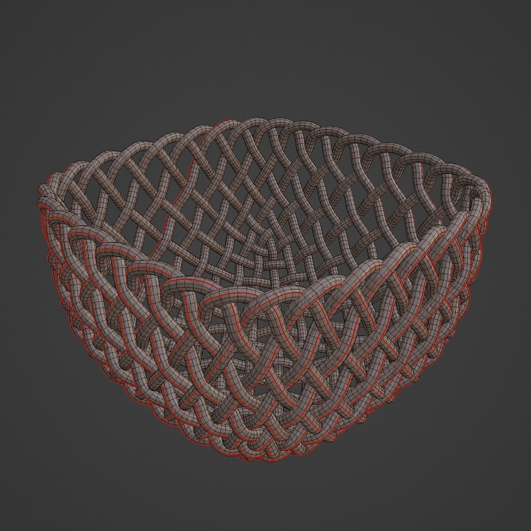 Woven Basket 3D Model – Mid Poly PBR Textured Asset, FBX & OBJ - View 9