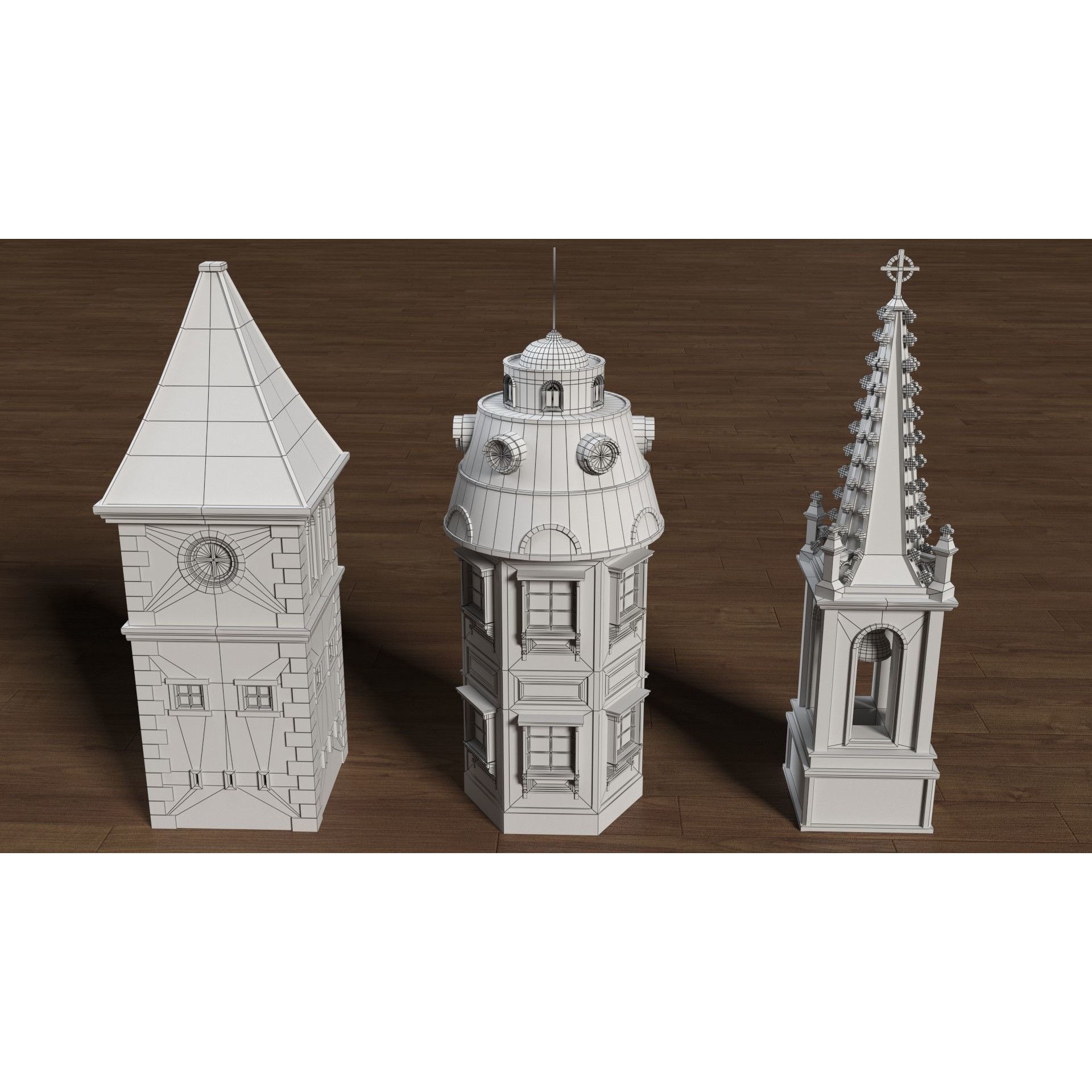 Building Towers Collection 2 - Low-Poly Game-Ready 3D Model