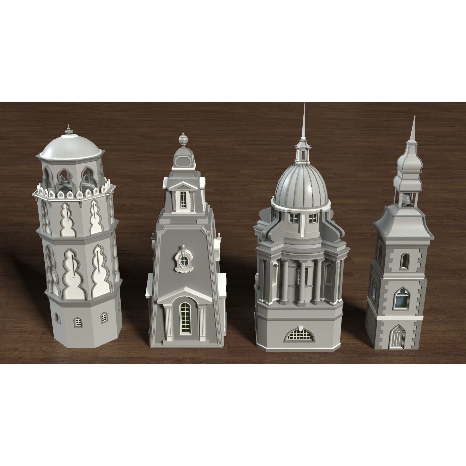 Building Towers Collection 2 - Low-Poly Game-Ready 3D Model - View 13