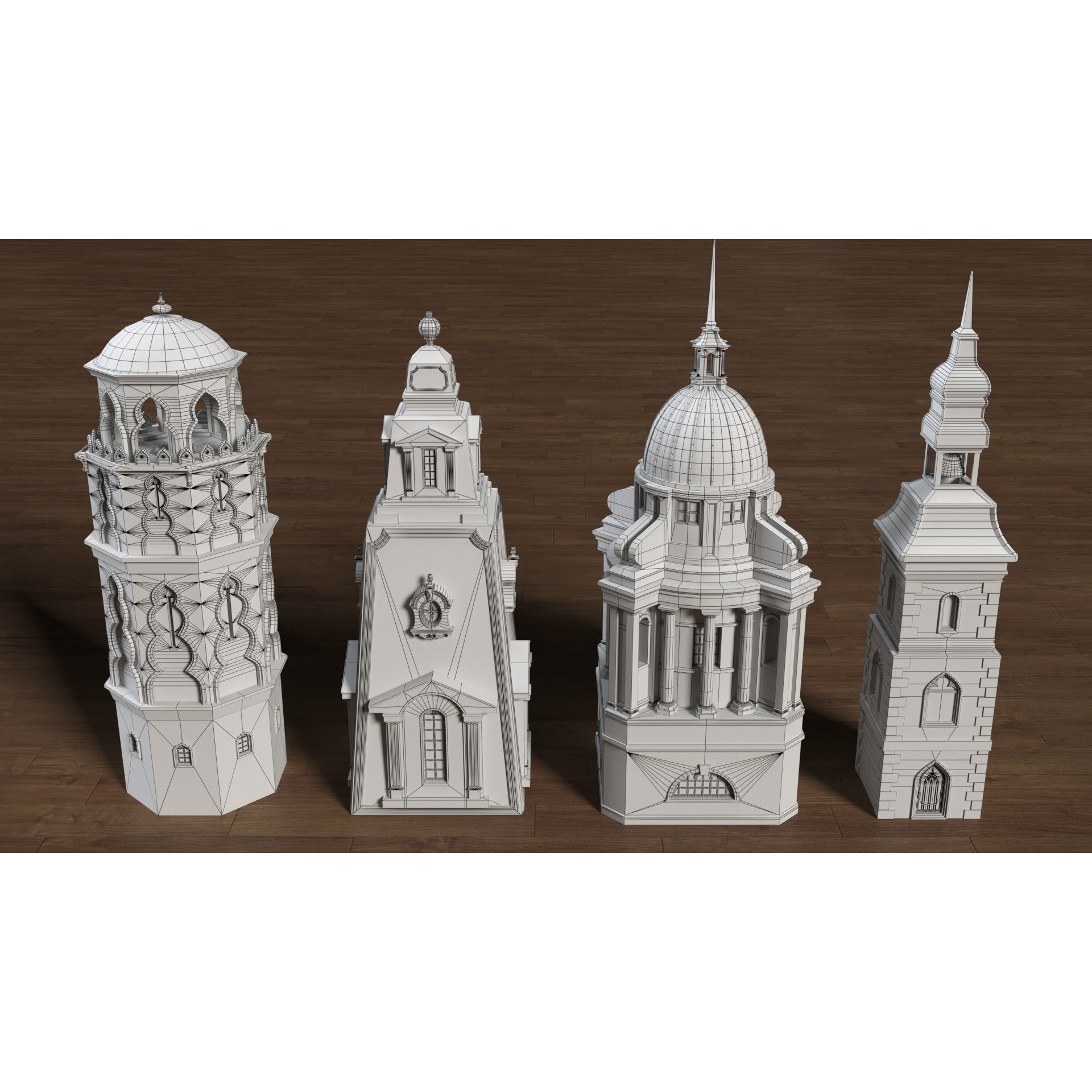 Building Towers Collection 2 - Low-Poly Game-Ready 3D Model - View 14