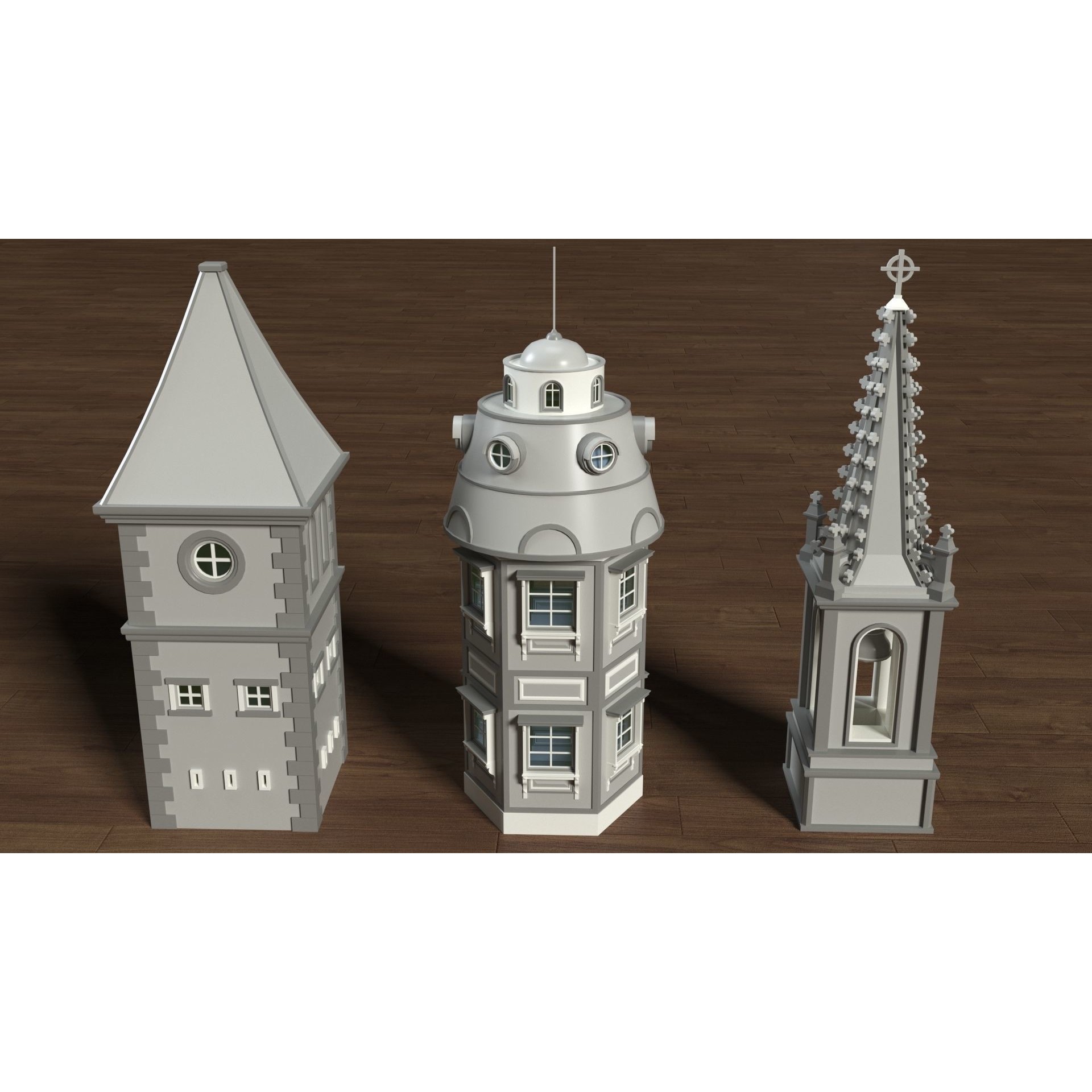 Building Towers Collection 2 - Low-Poly Game-Ready 3D Model - View 15