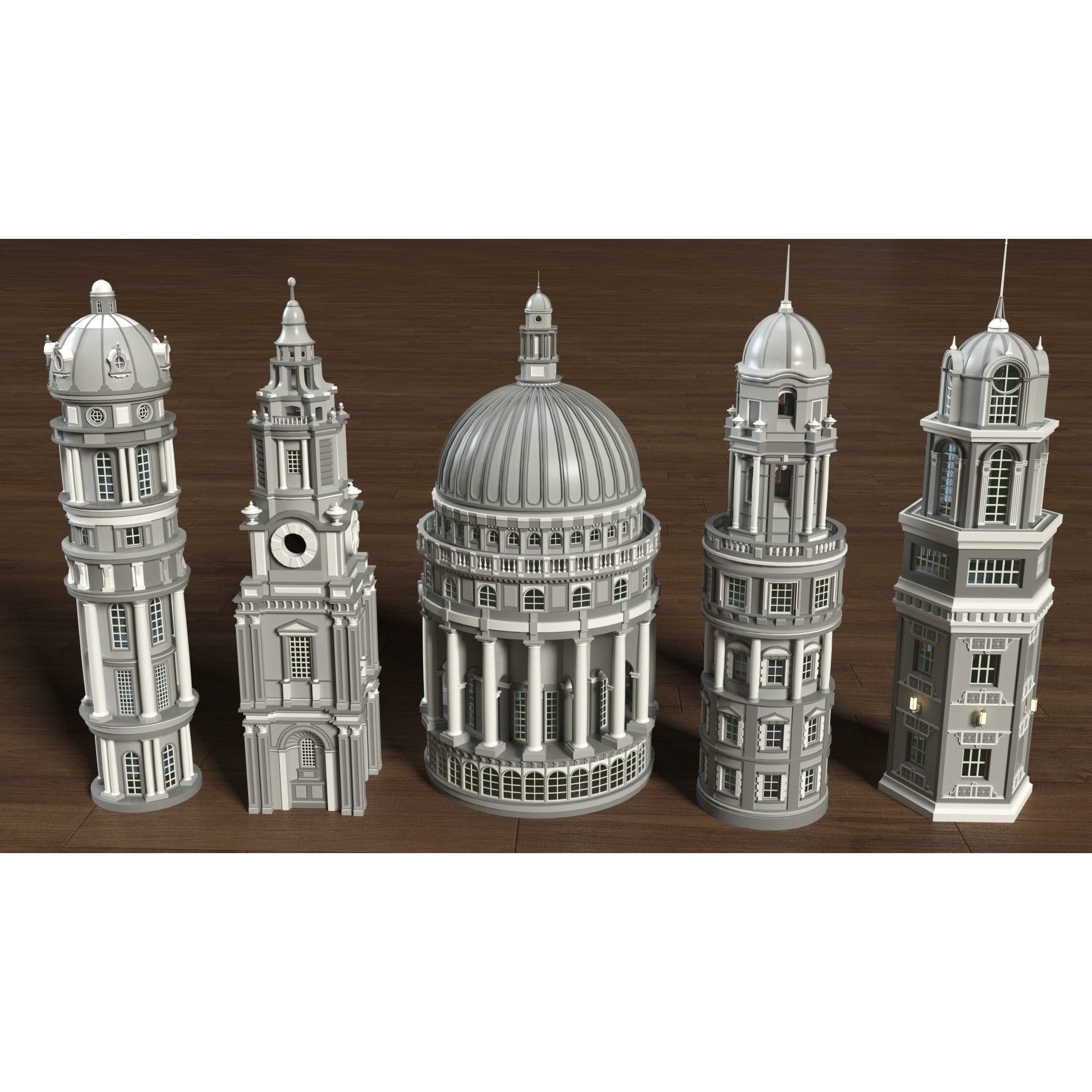 Building Towers Collection 2 - Low-Poly Game-Ready 3D Model - View 6