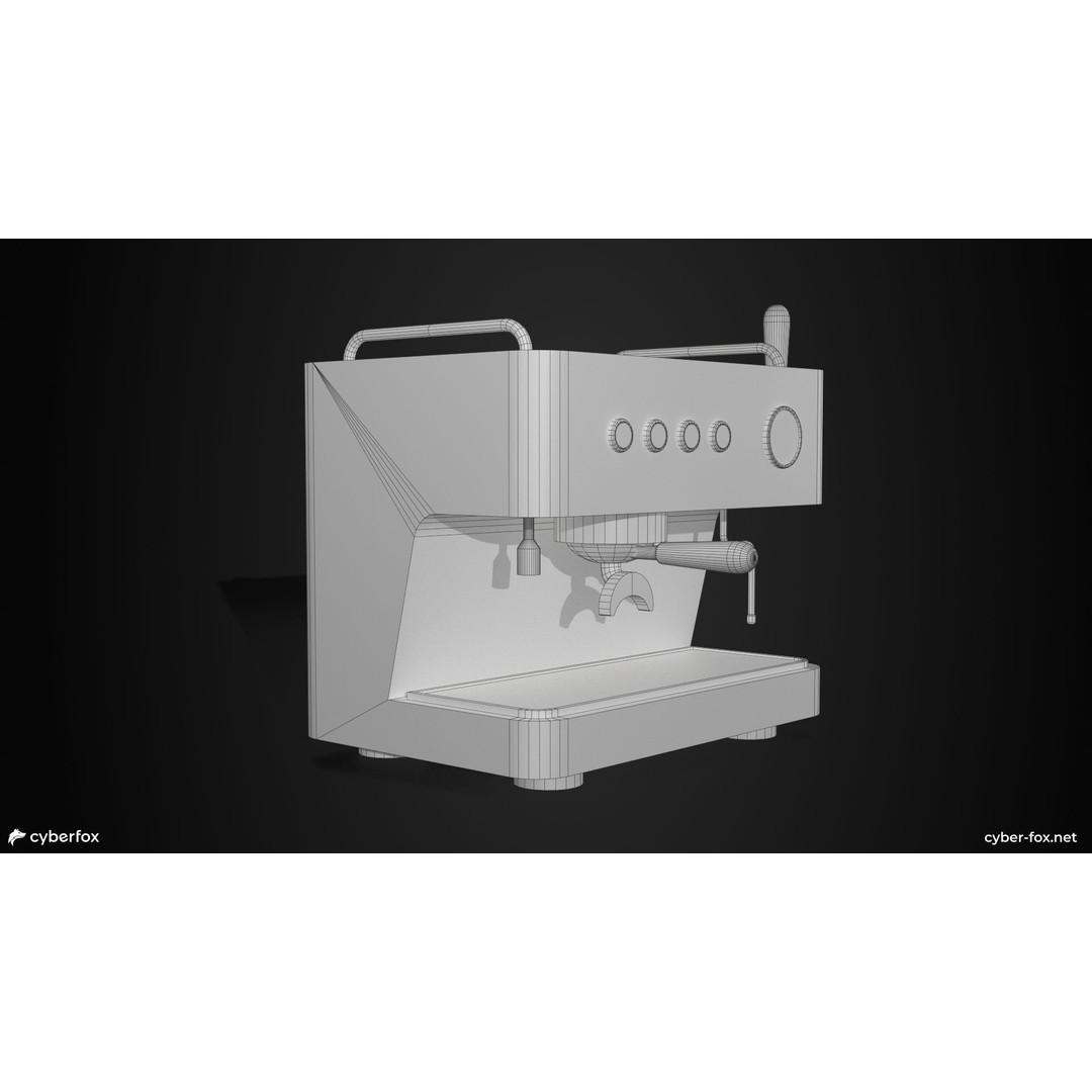 Coffee Machine 3D Model – Low Poly Kitchenware, Game Ready, FBX - View 10