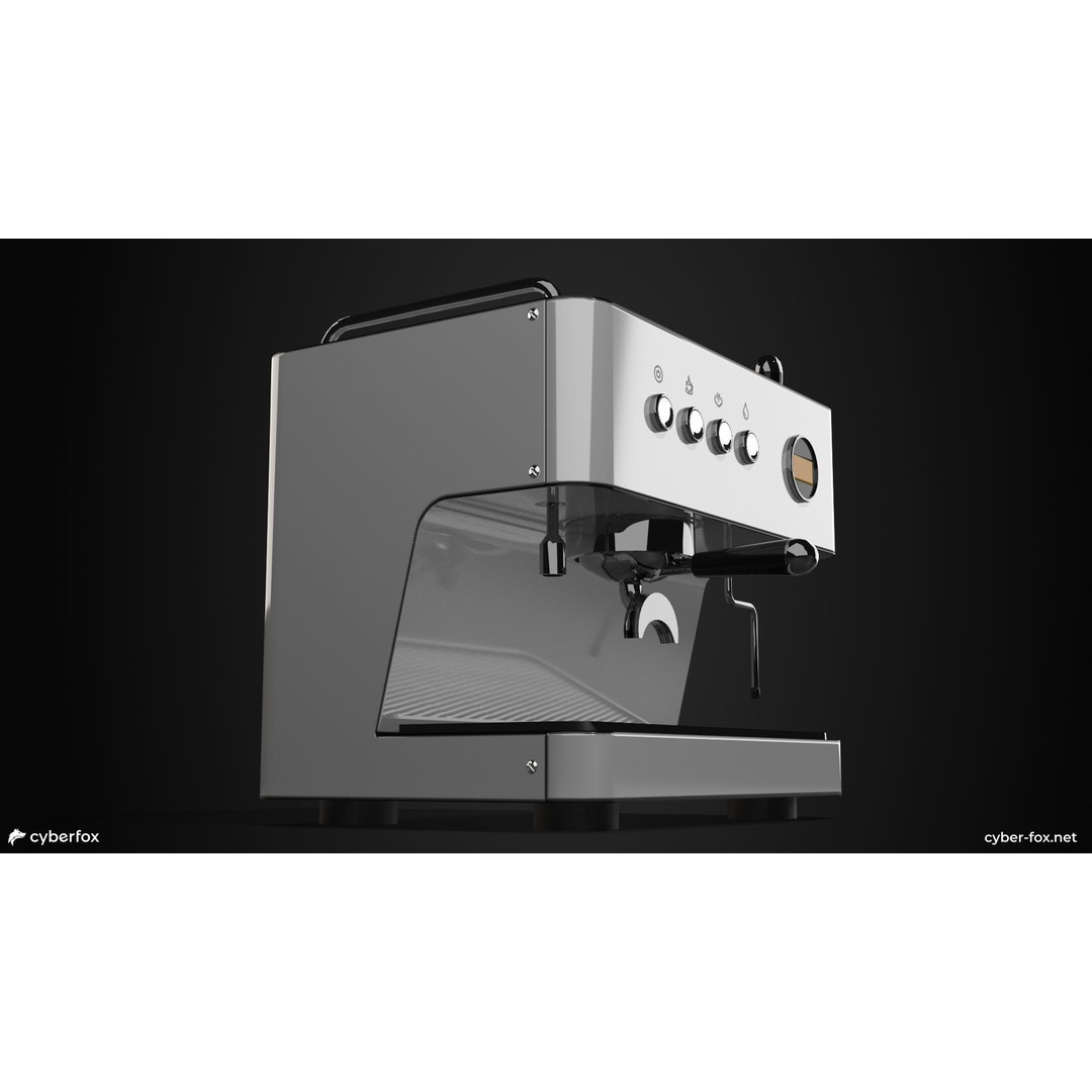 Coffee Machine 3D Model – Low Poly Kitchenware, Game Ready, FBX - View 3