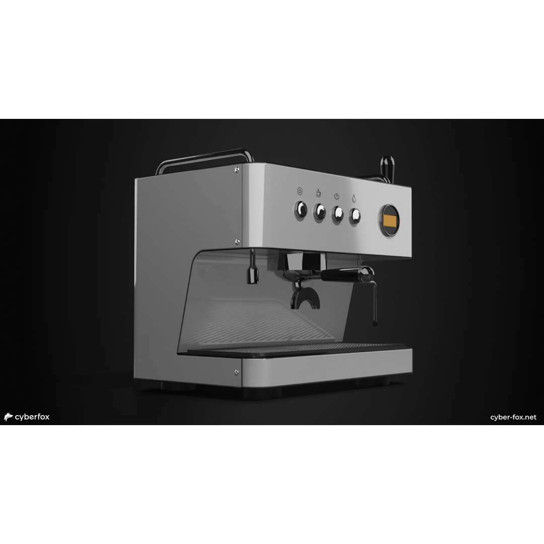 Coffee Machine 3D Model – Low Poly Kitchenware, Game Ready, FBX - View 4