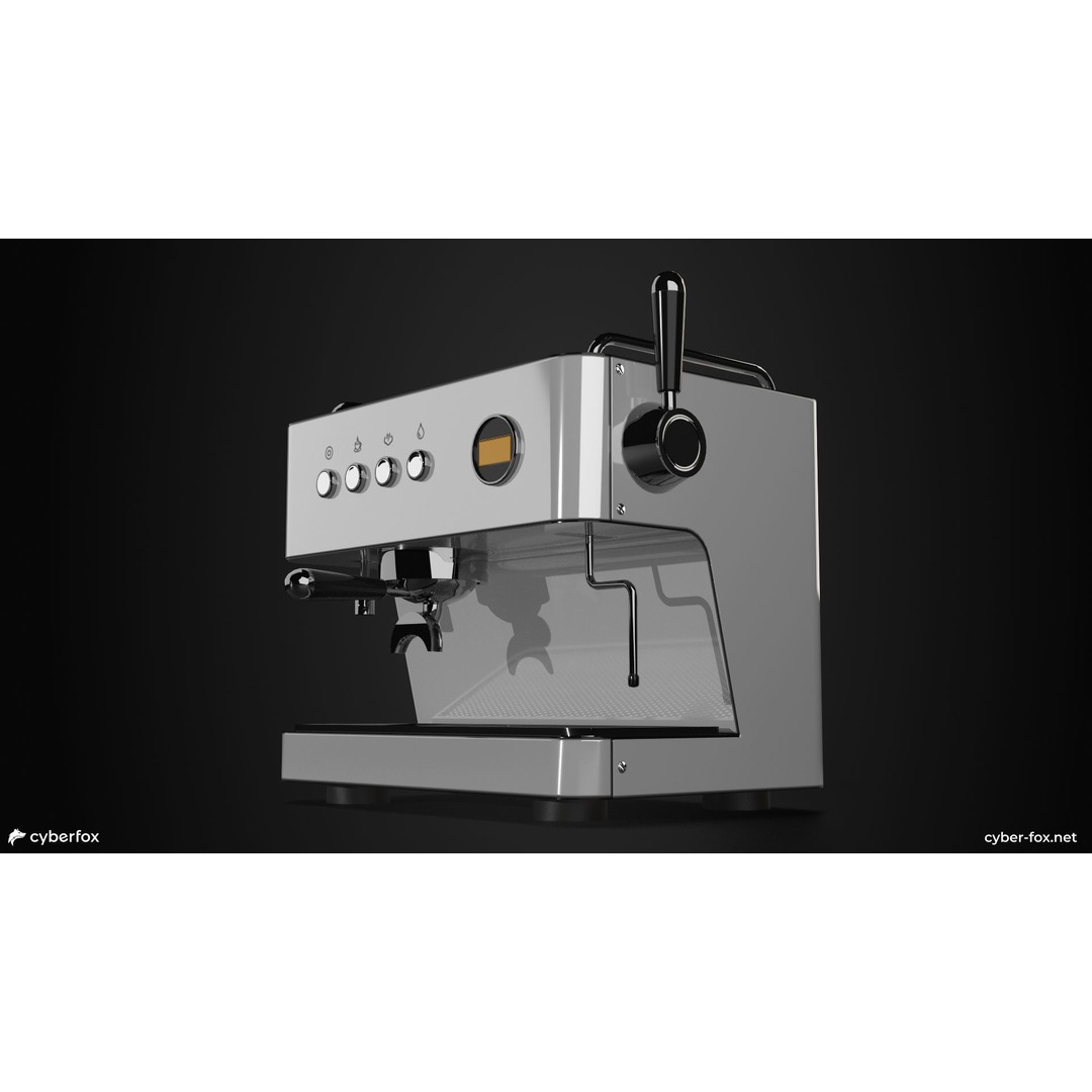 Coffee Machine 3D Model – Low Poly Kitchenware, Game Ready, FBX - View 6