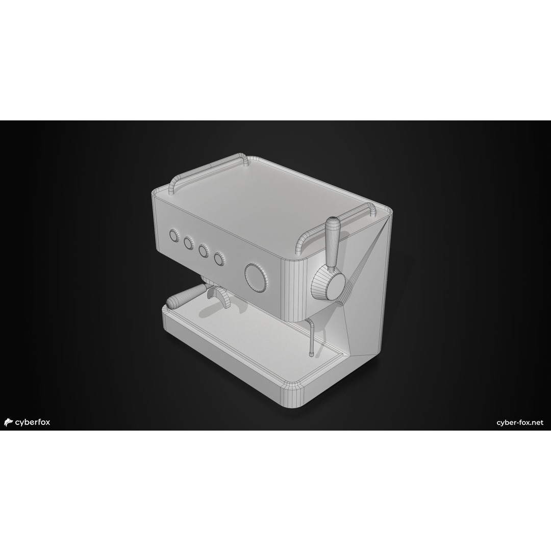 Coffee Machine 3D Model – Low Poly Kitchenware, Game Ready, FBX - View 9