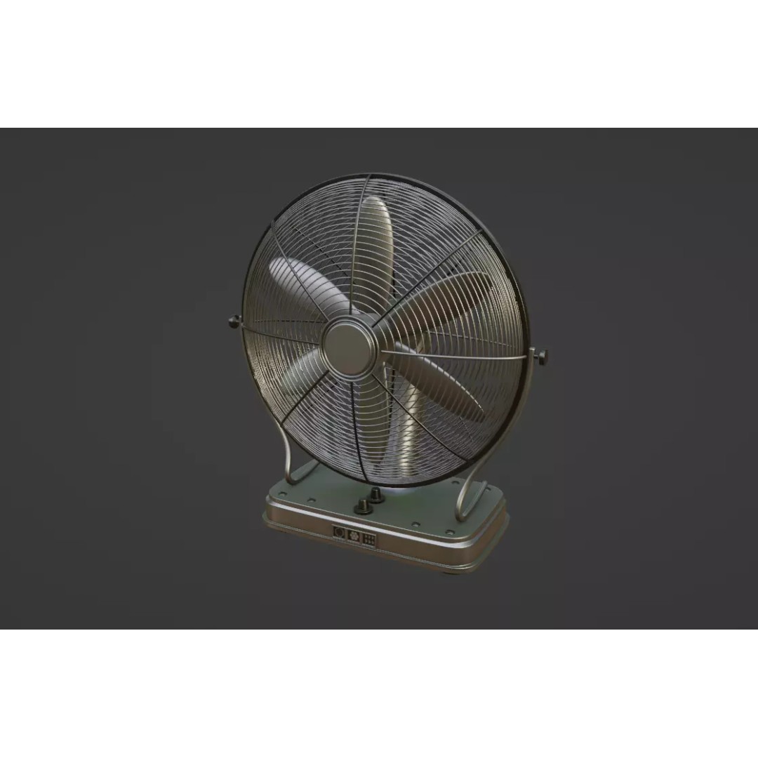Floor Fan 3D Model – Industrial Design, PBR Textures, FBX - View 2