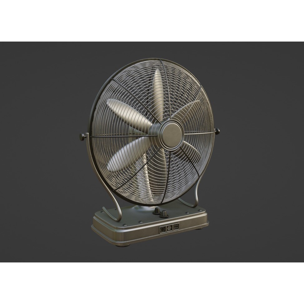 Floor Fan 3D Model – Industrial Design, PBR Textures, FBX - View 3