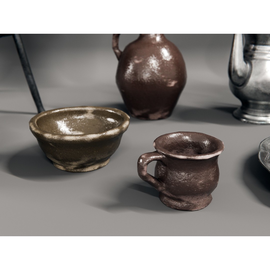 Medieval Kitchen and Dining Tools 3D Model – PBR Asset Pack, Blender, FBX - View 11