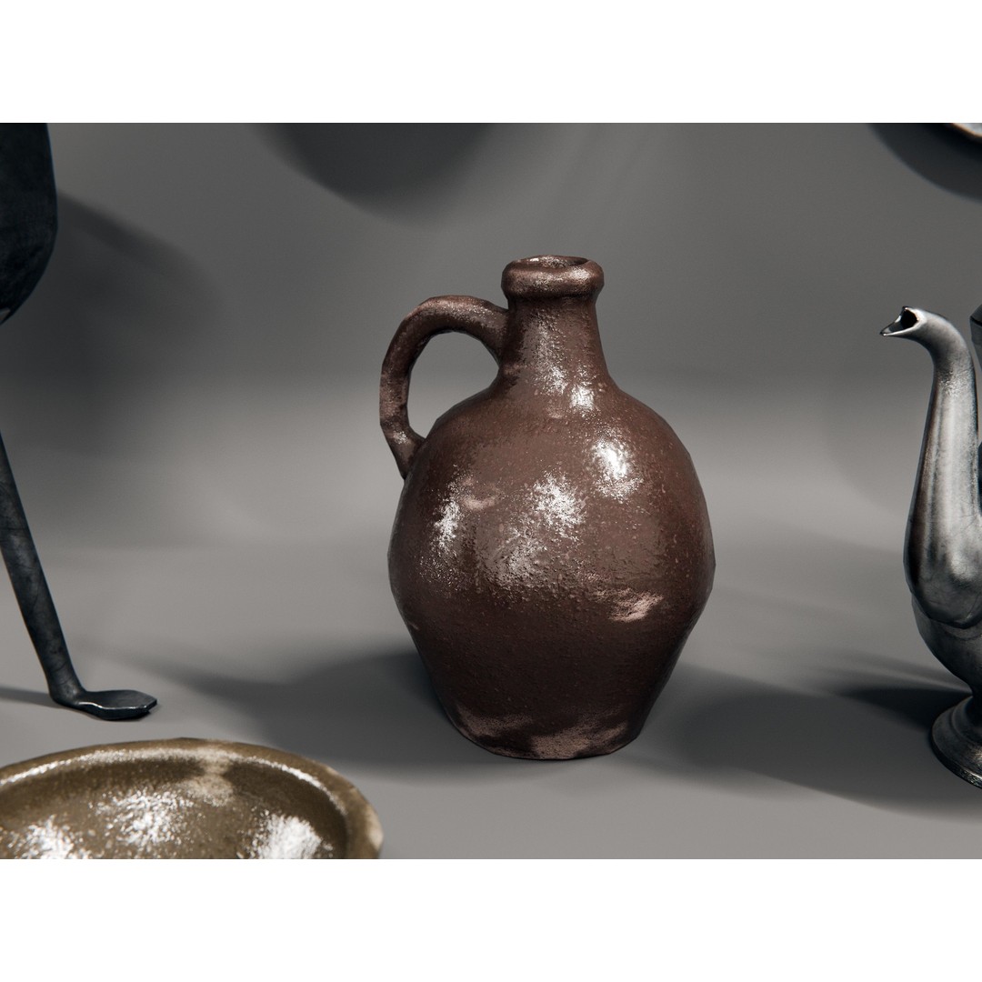 Medieval Kitchen and Dining Tools 3D Model – PBR Asset Pack, Blender, FBX - View 12