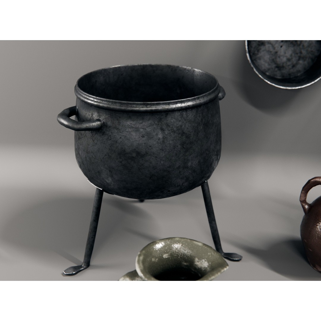 Medieval Kitchen and Dining Tools 3D Model – PBR Asset Pack, Blender, FBX - View 13