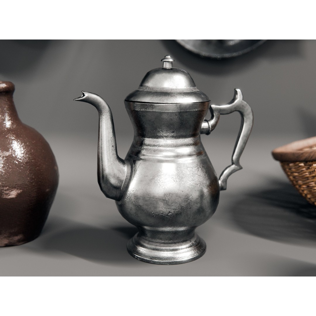 Medieval Kitchen and Dining Tools 3D Model – PBR Asset Pack, Blender, FBX - View 7