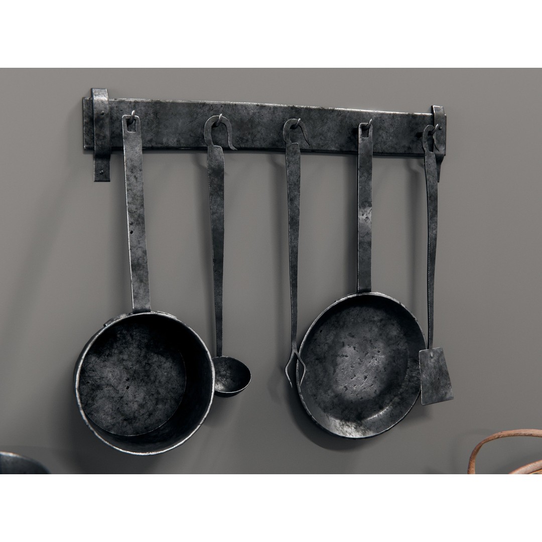 Medieval Kitchen and Dining Tools 3D Model – PBR Asset Pack, Blender, FBX - View 8