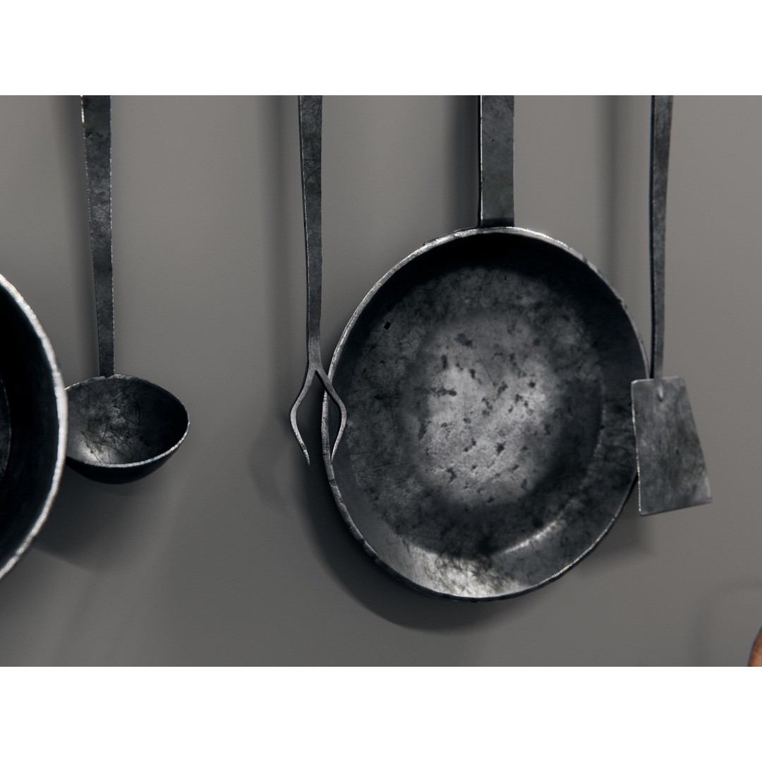 Medieval Kitchen and Dining Tools 3D Model – PBR Asset Pack, Blender, FBX - View 9