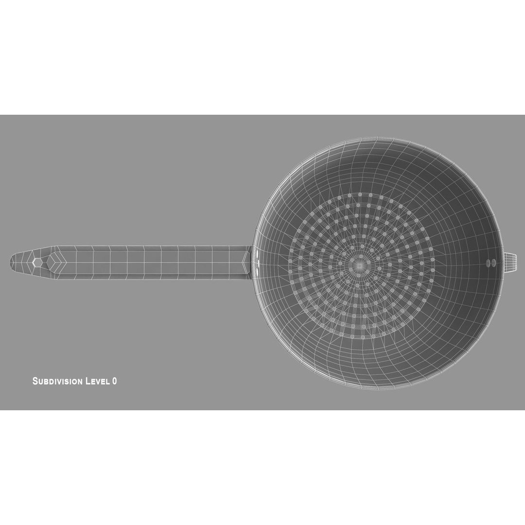 Colander 3D Model – Vintage Kitchenware Strainer, FBX & OBJ Formats - View 13