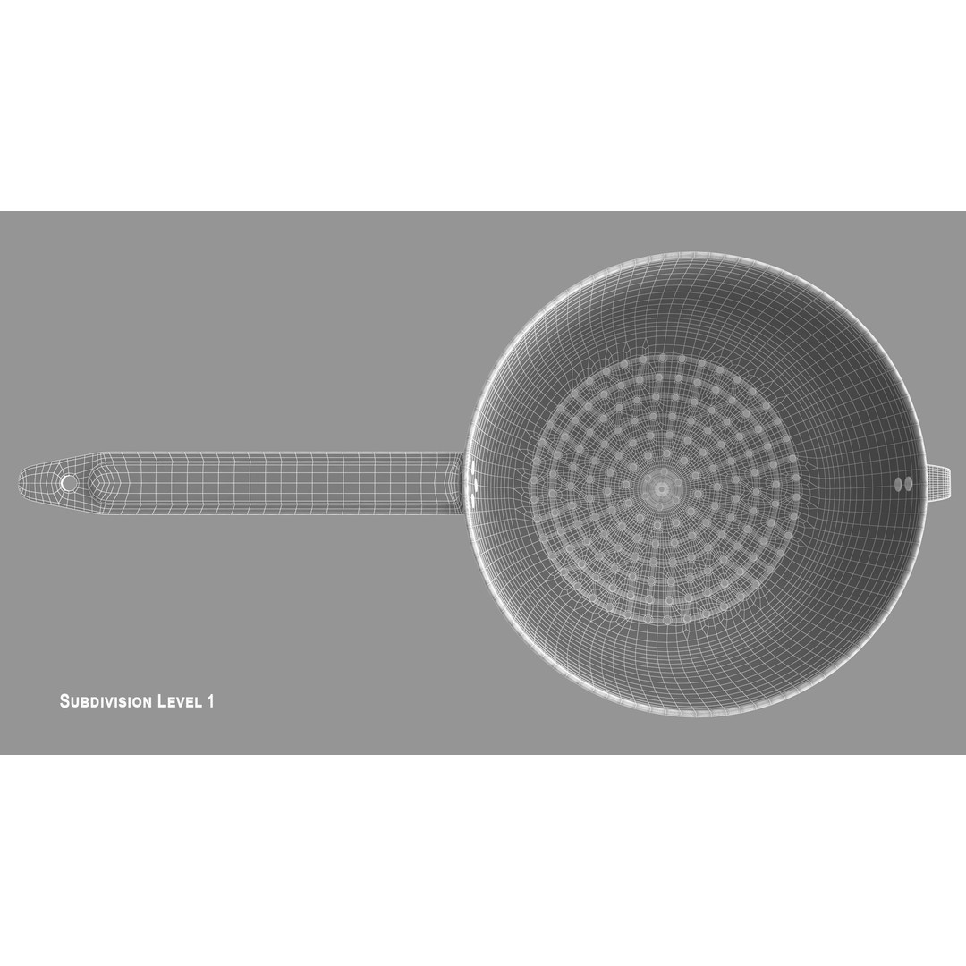 Colander 3D Model – Vintage Kitchenware Strainer, FBX & OBJ Formats - View 14