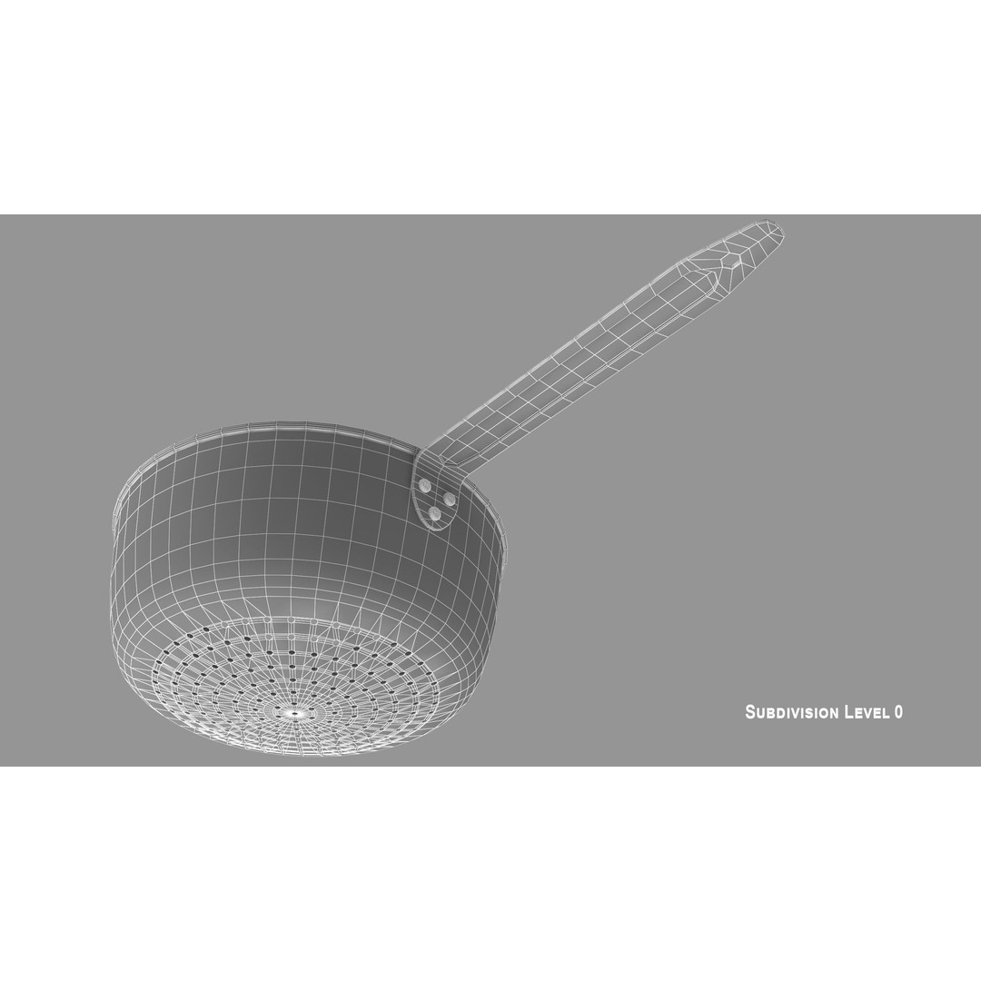 Colander 3D Model – Vintage Kitchenware Strainer, FBX & OBJ Formats - View 7