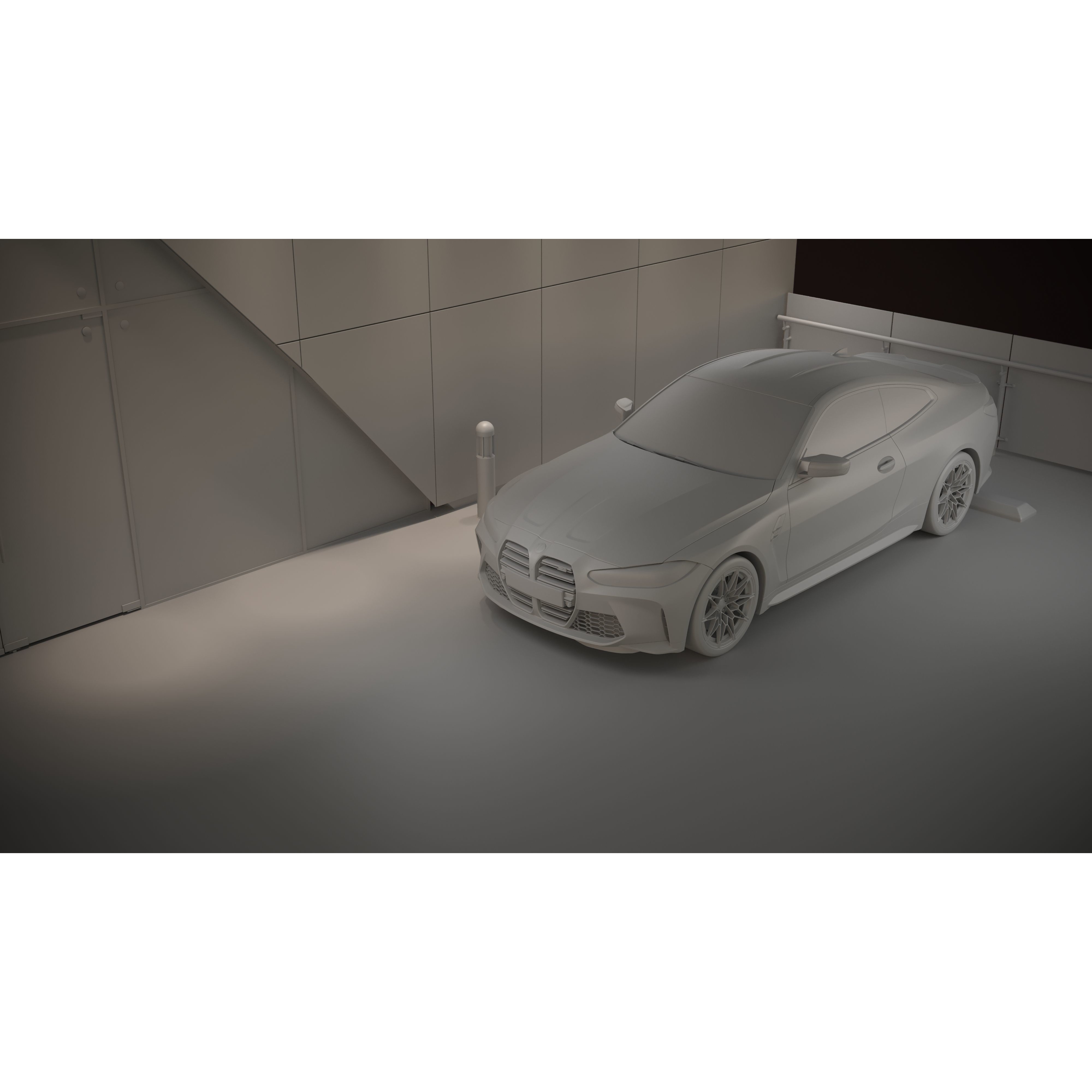 Car Render Scene - Low-Poly Game-Ready 3D Model - View 14