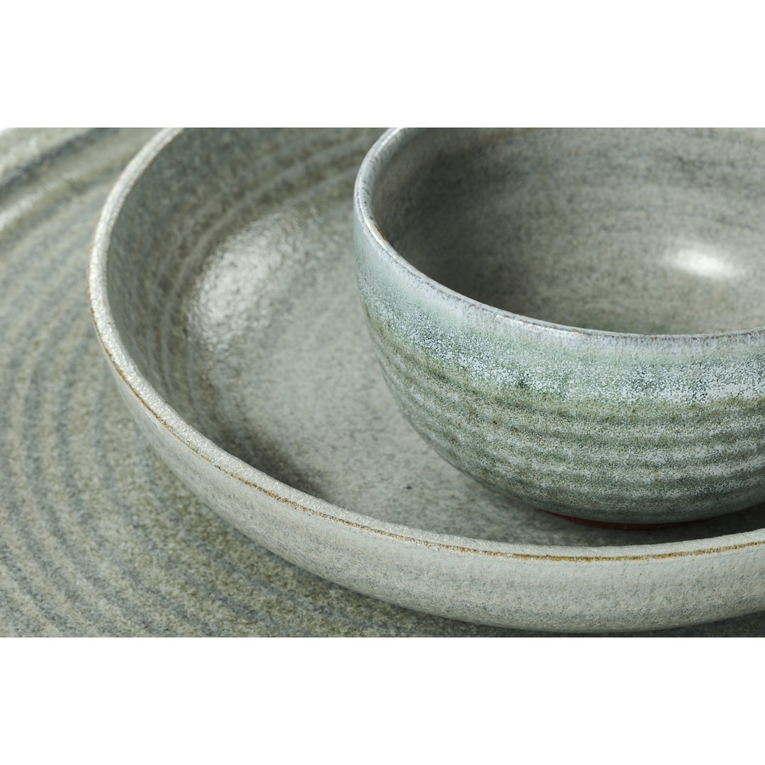 Ceramic Set 3D Model – Handmade Green Grey Kitchenware, FBX, OBJ - View 5