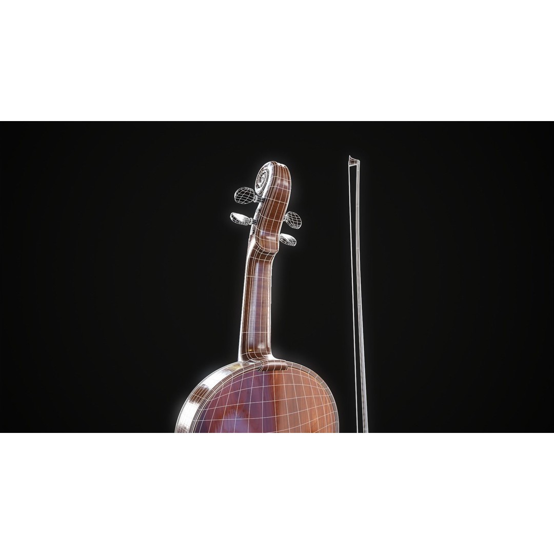 Violin 3D Model – Low Poly Game Ready Asset, FBX, OBJ, Blender