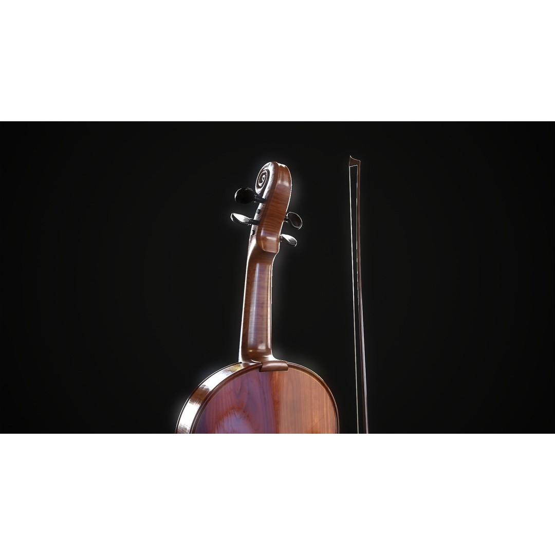 Violin 3D Model – Low Poly Game Ready Asset, FBX, OBJ, Blender - View 10