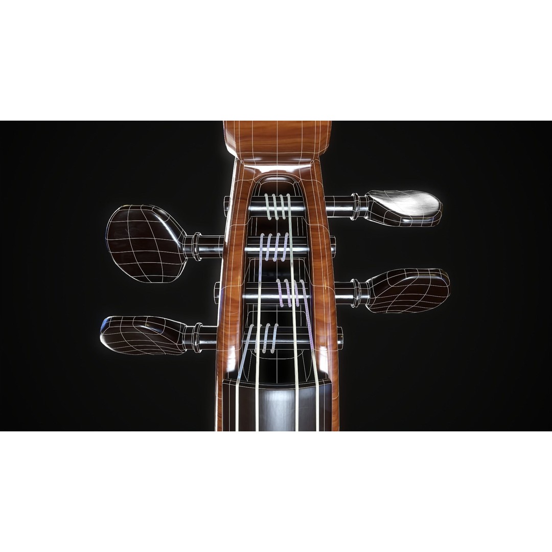 Violin 3D Model – Low Poly Game Ready Asset, FBX, OBJ, Blender - View 15