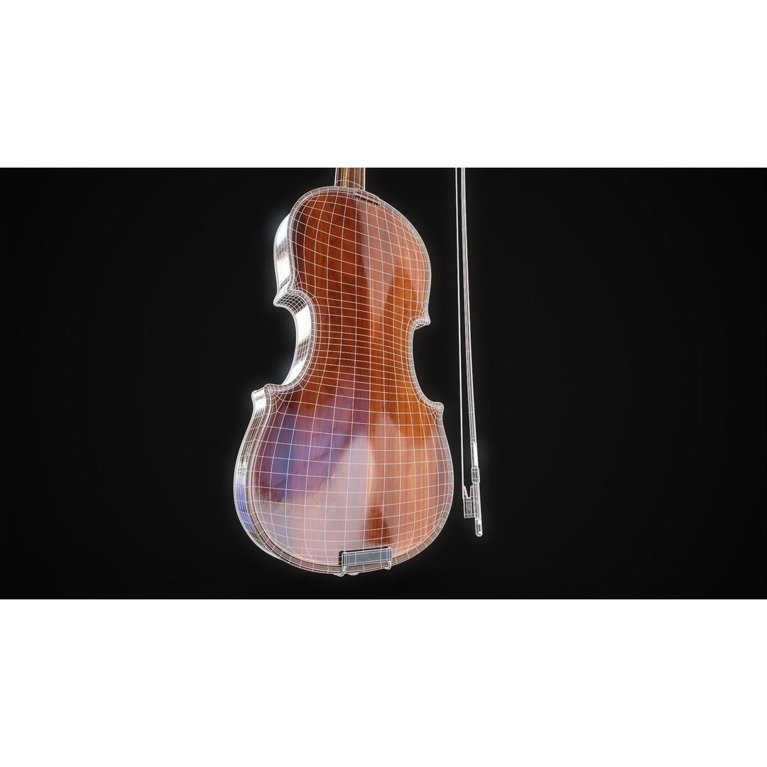 Violin 3D Model – Low Poly Game Ready Asset, FBX, OBJ, Blender - View 18