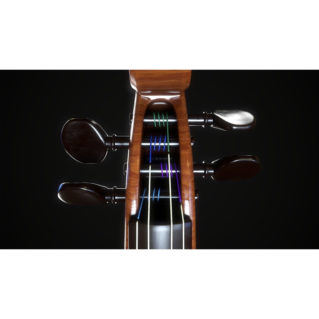 Violin 3D Model – Low Poly Game Ready Asset, FBX, OBJ, Blender - View 6