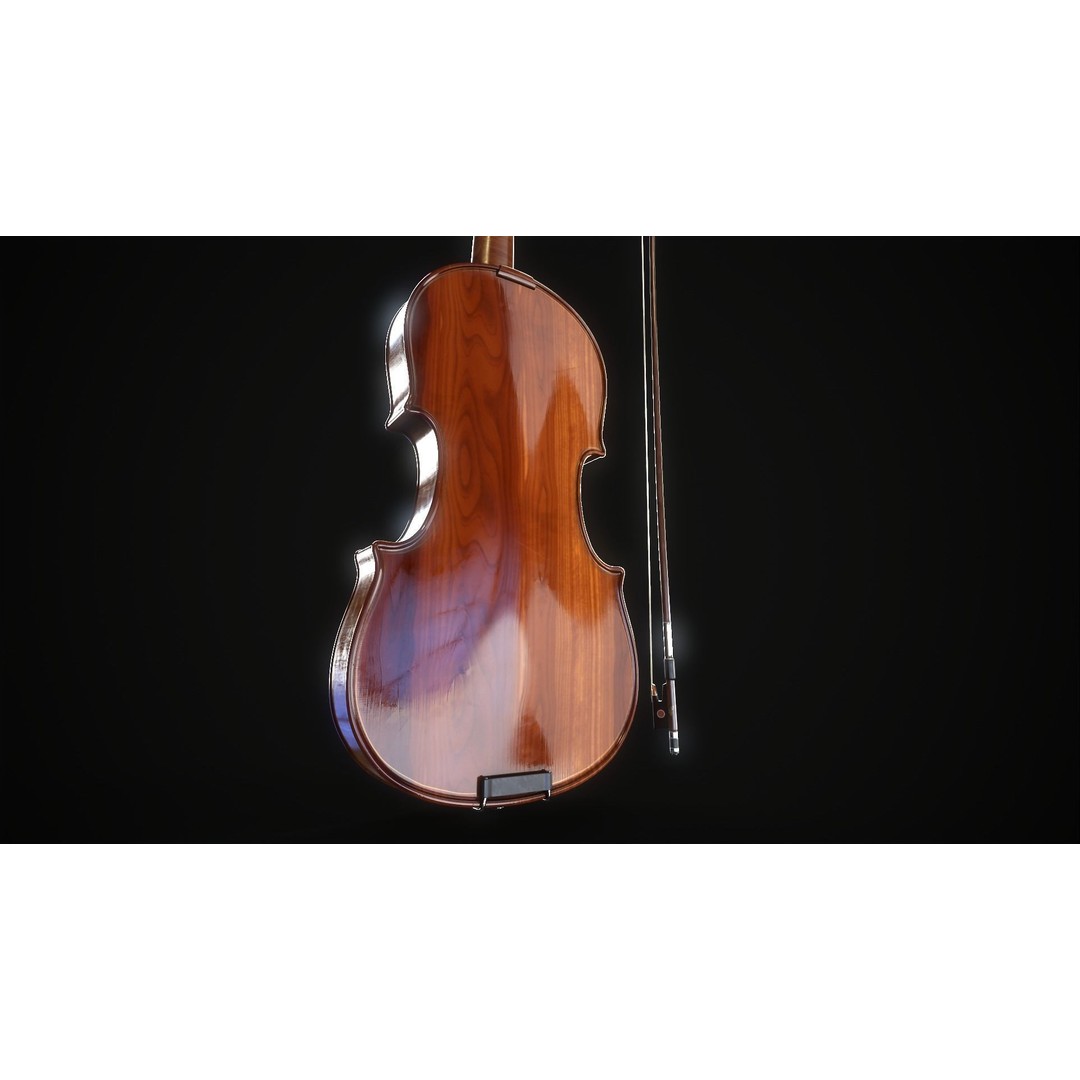 Violin 3D Model – Low Poly Game Ready Asset, FBX, OBJ, Blender - View 9