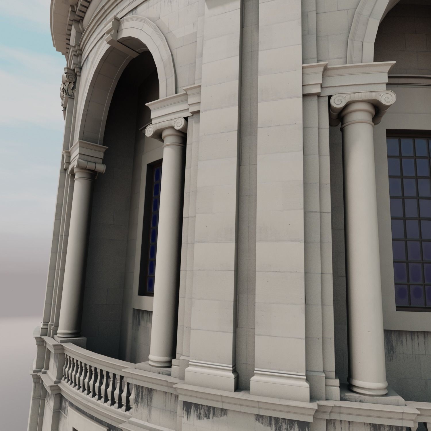 Classic Chapel with Dome - Low-Poly Game-Ready 3D Model - View 11