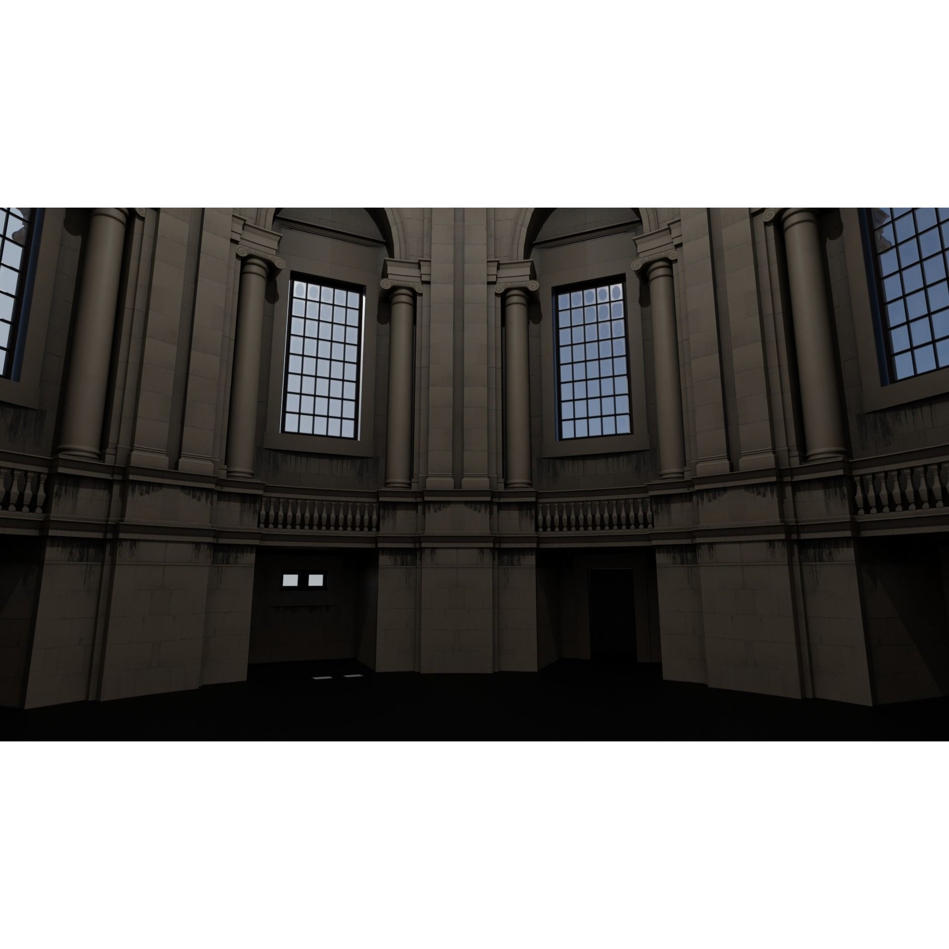 Classic Chapel with Dome - Low-Poly Game-Ready 3D Model - View 15