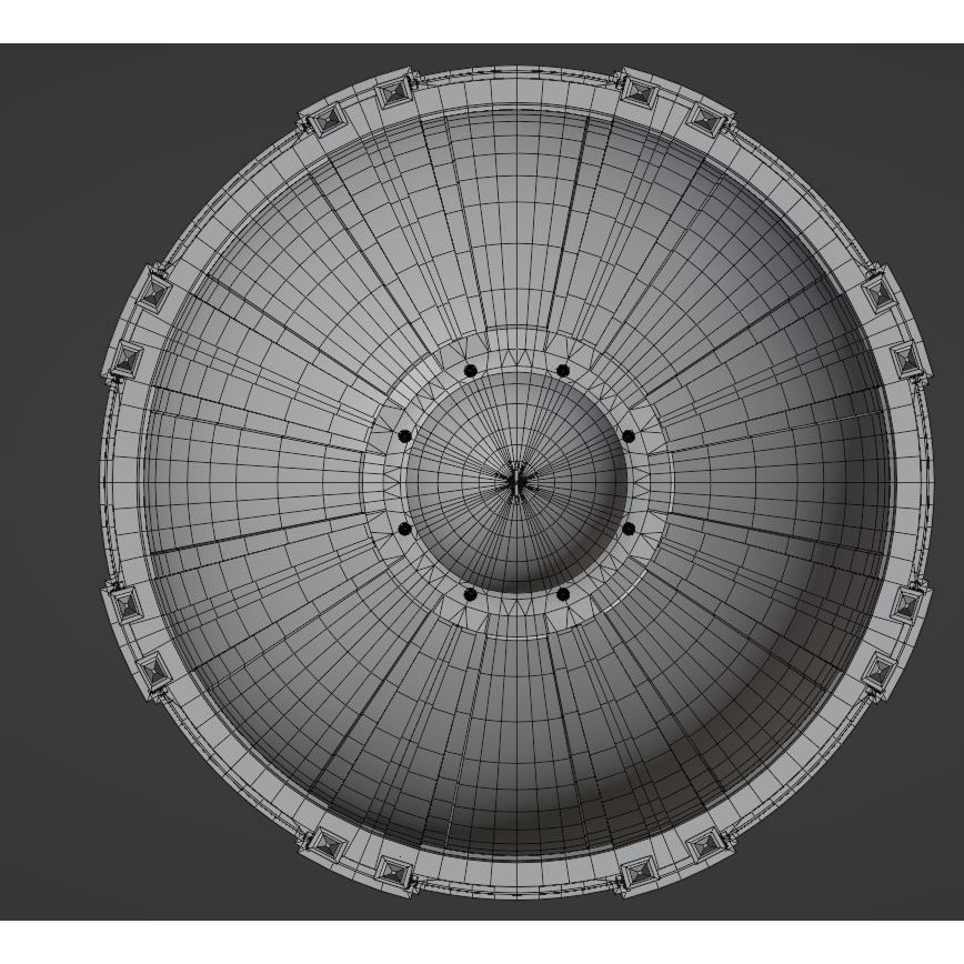 Classic Chapel with Dome - Low-Poly Game-Ready 3D Model - View 17