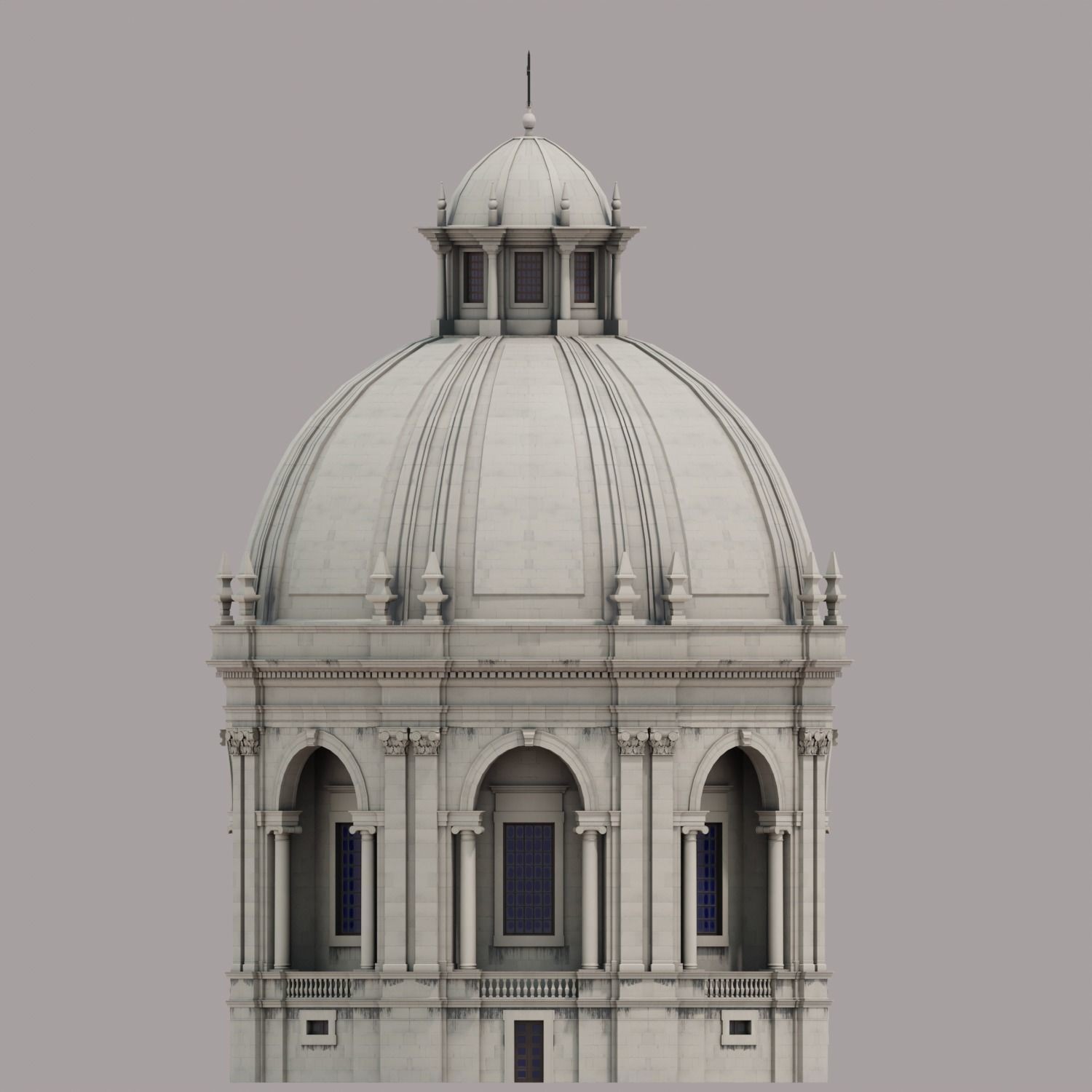 Classic Chapel with Dome - Low-Poly Game-Ready 3D Model - View 5