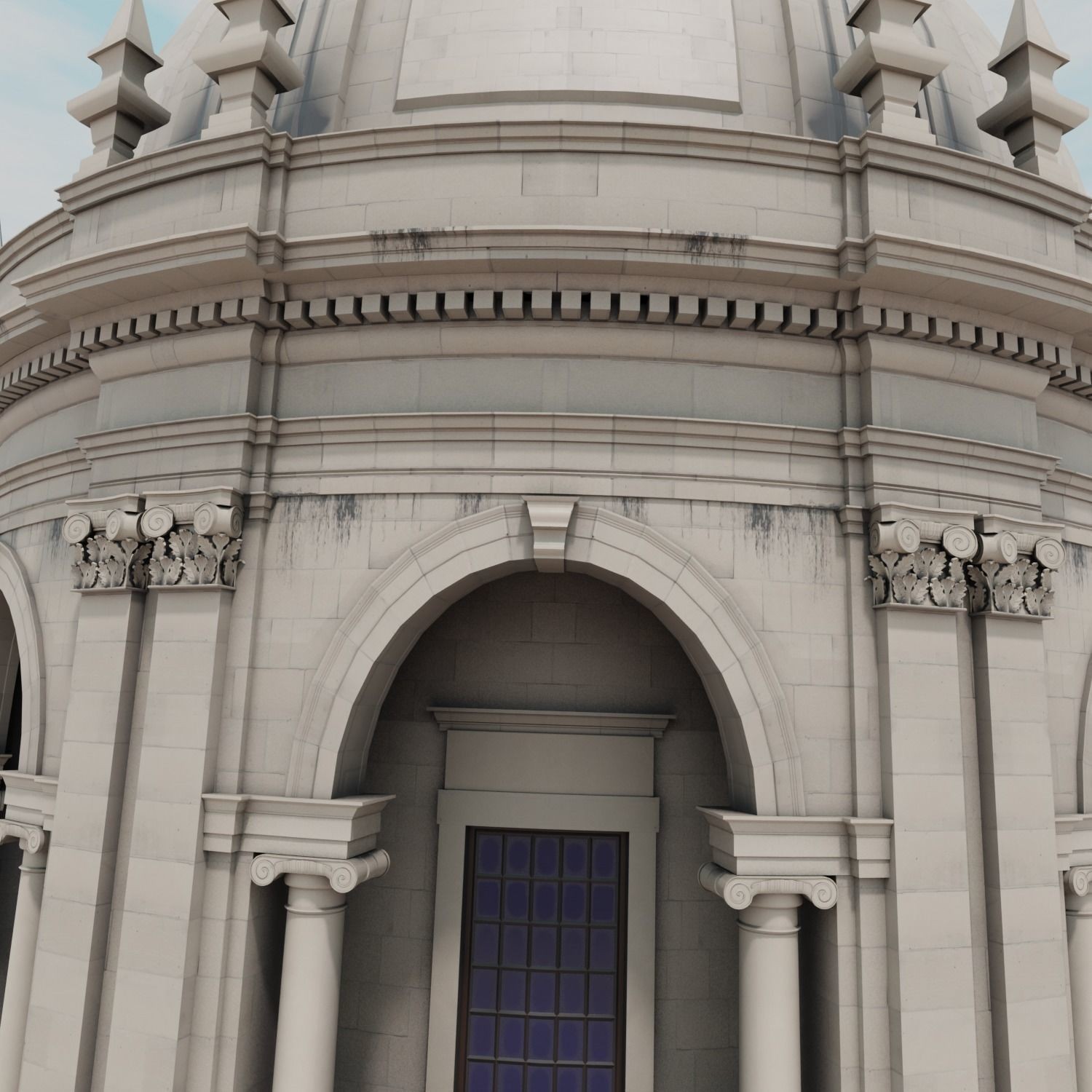 Classic Chapel with Dome - Low-Poly Game-Ready 3D Model - View 8