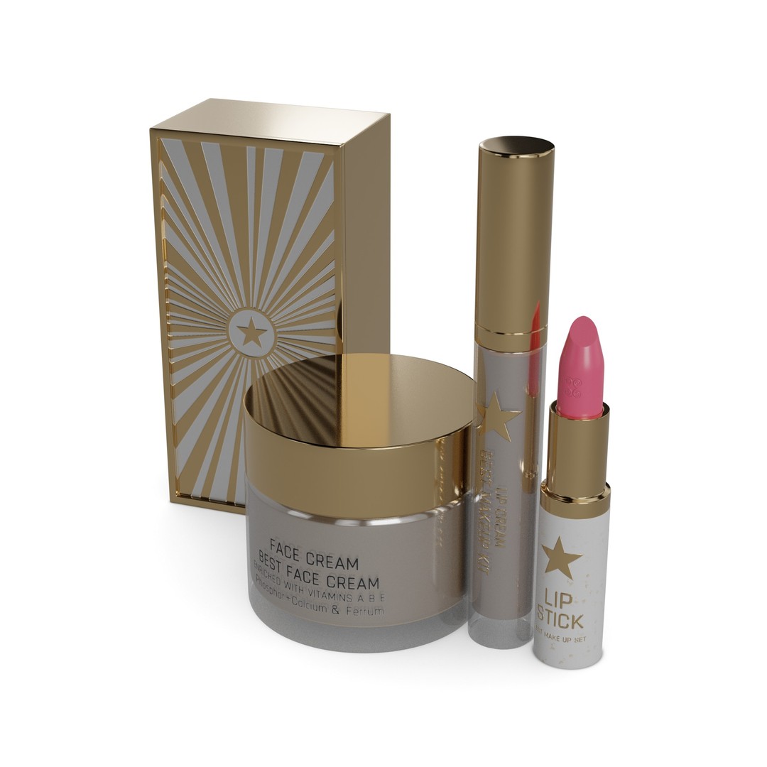 Holiday Glow Set 3D Model – Low Poly Cosmetic Kit, FBX