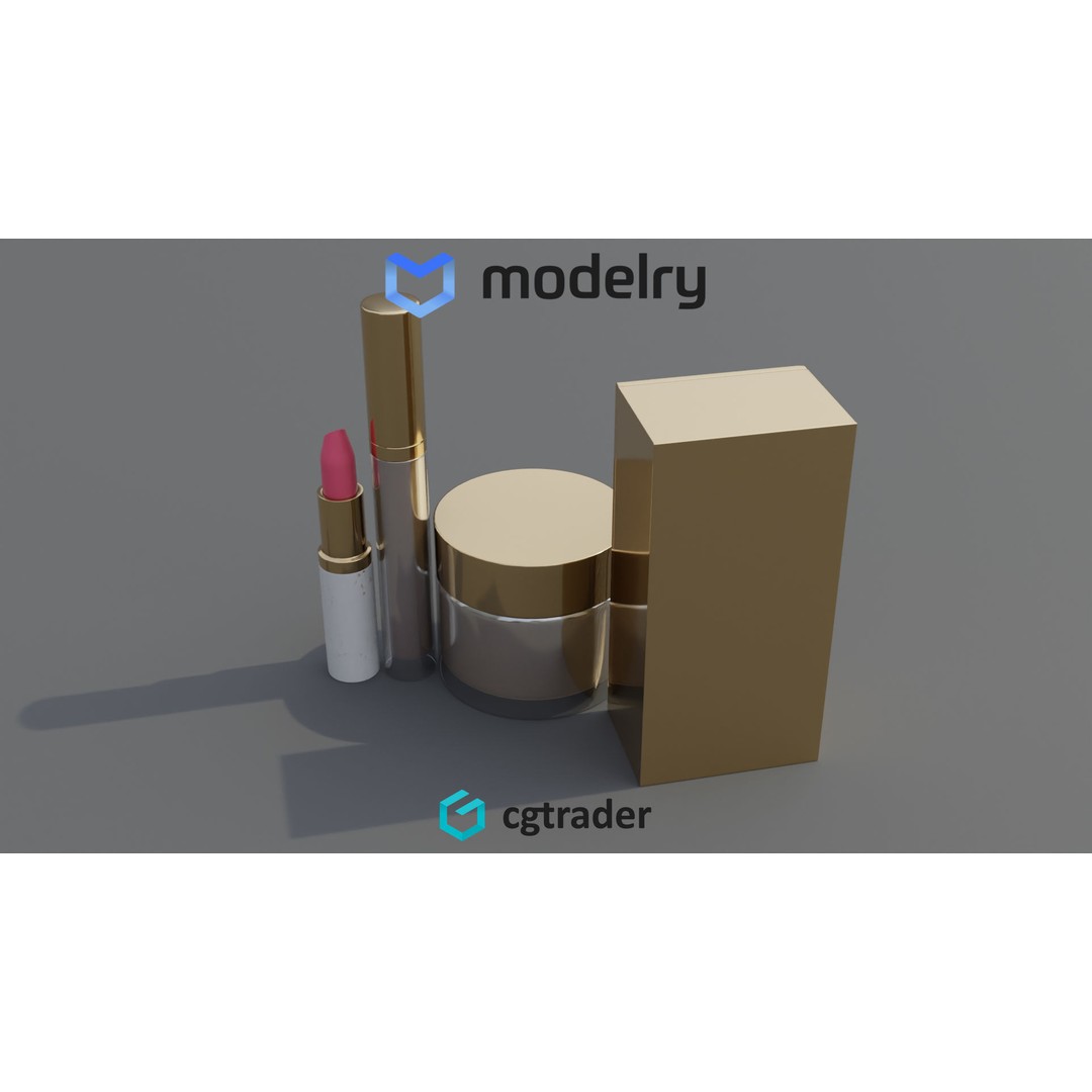 Holiday Glow Set 3D Model – Low Poly Cosmetic Kit, FBX - View 3