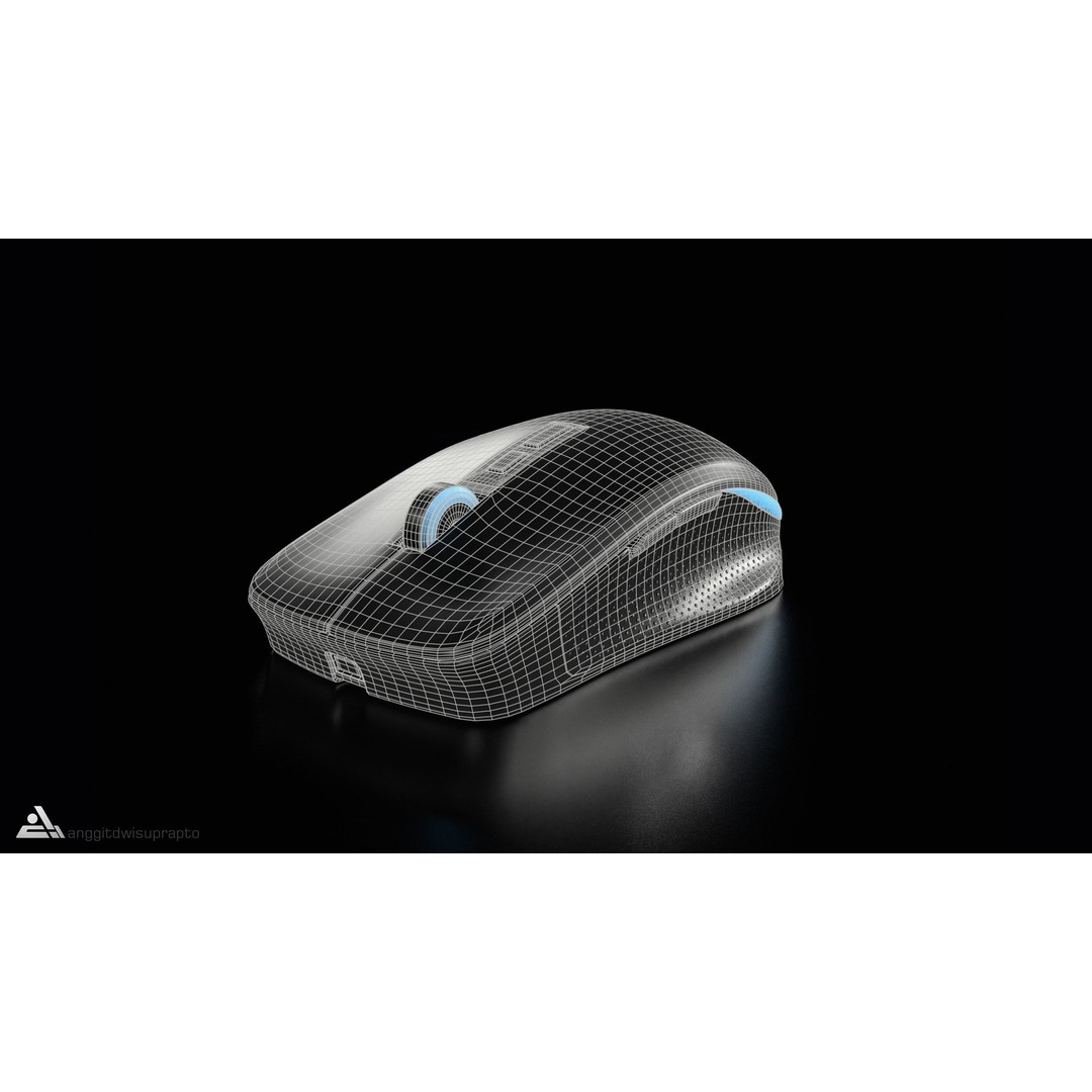 Wireless Mouse 3D Model – Low Poly Ergonomic Design, FBX - View 11