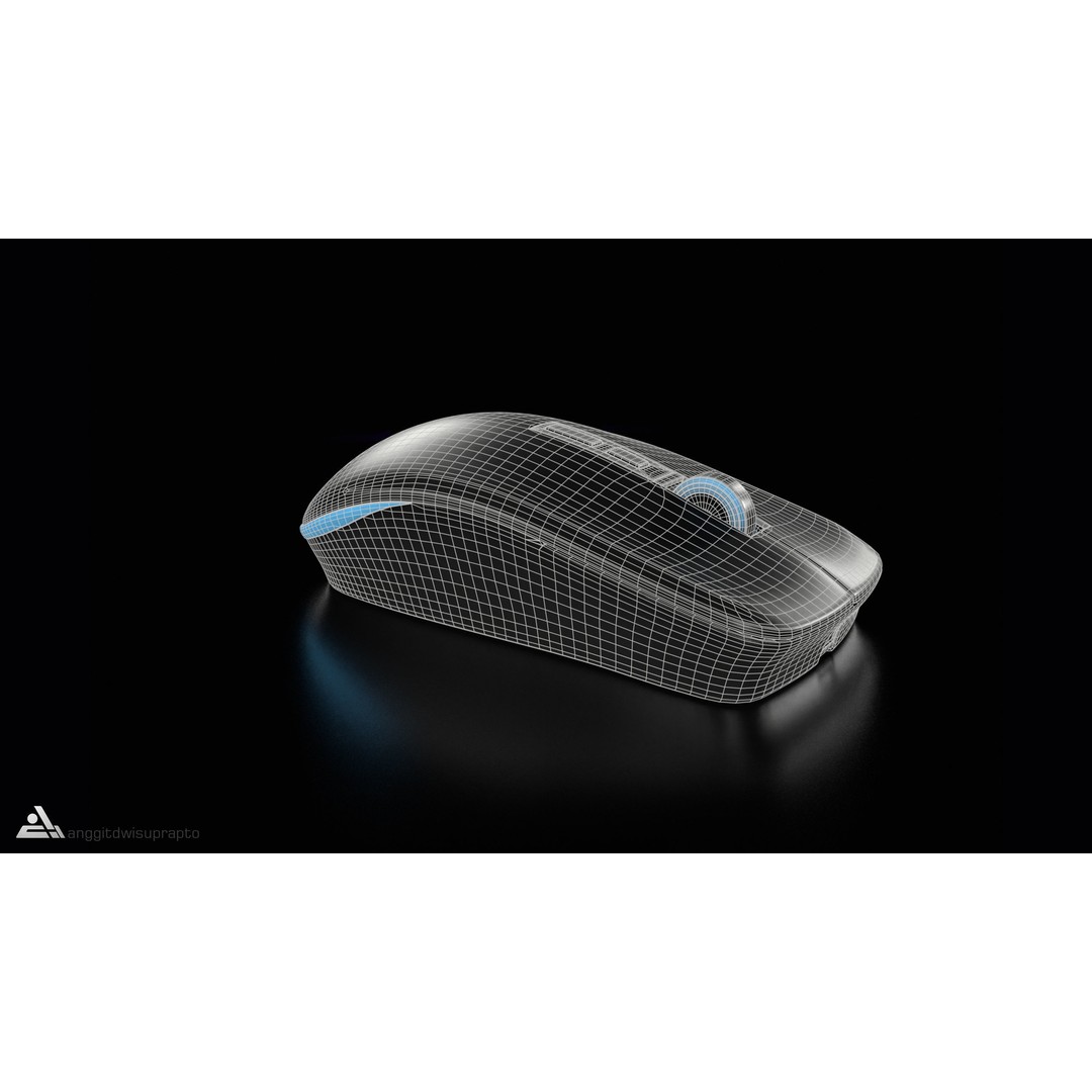 Wireless Mouse 3D Model – Low Poly Ergonomic Design, FBX - View 12
