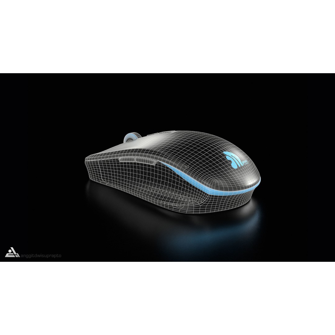 Wireless Mouse 3D Model – Low Poly Ergonomic Design, FBX - View 14