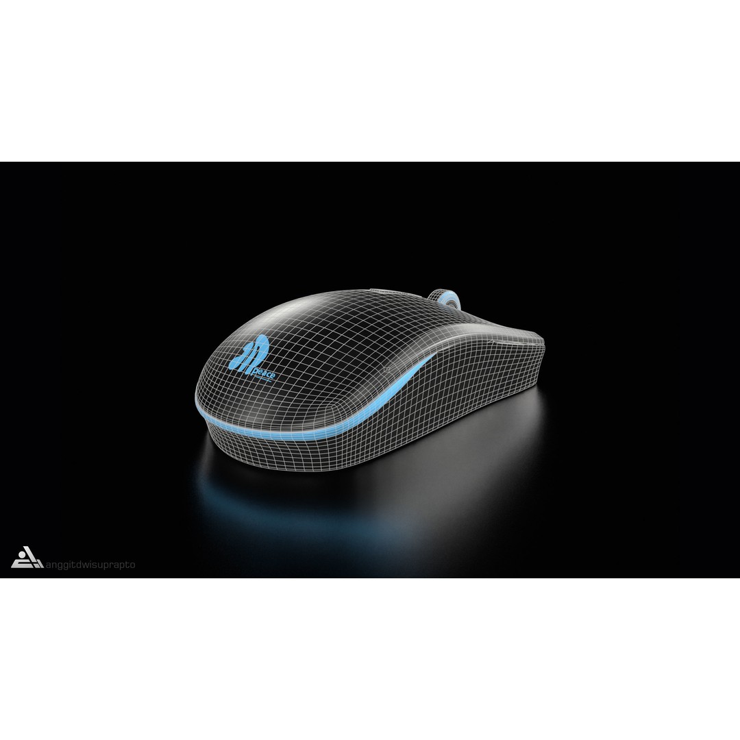Wireless Mouse 3D Model – Low Poly Ergonomic Design, FBX - View 15