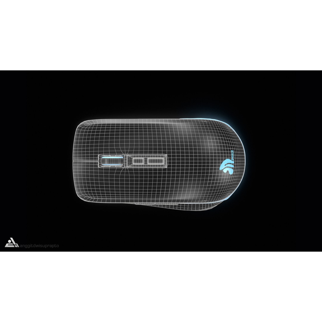 Wireless Mouse 3D Model – Low Poly Ergonomic Design, FBX - View 16