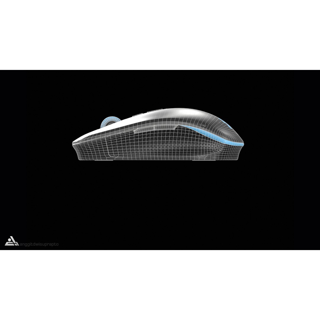 Wireless Mouse 3D Model – Low Poly Ergonomic Design, FBX - View 19