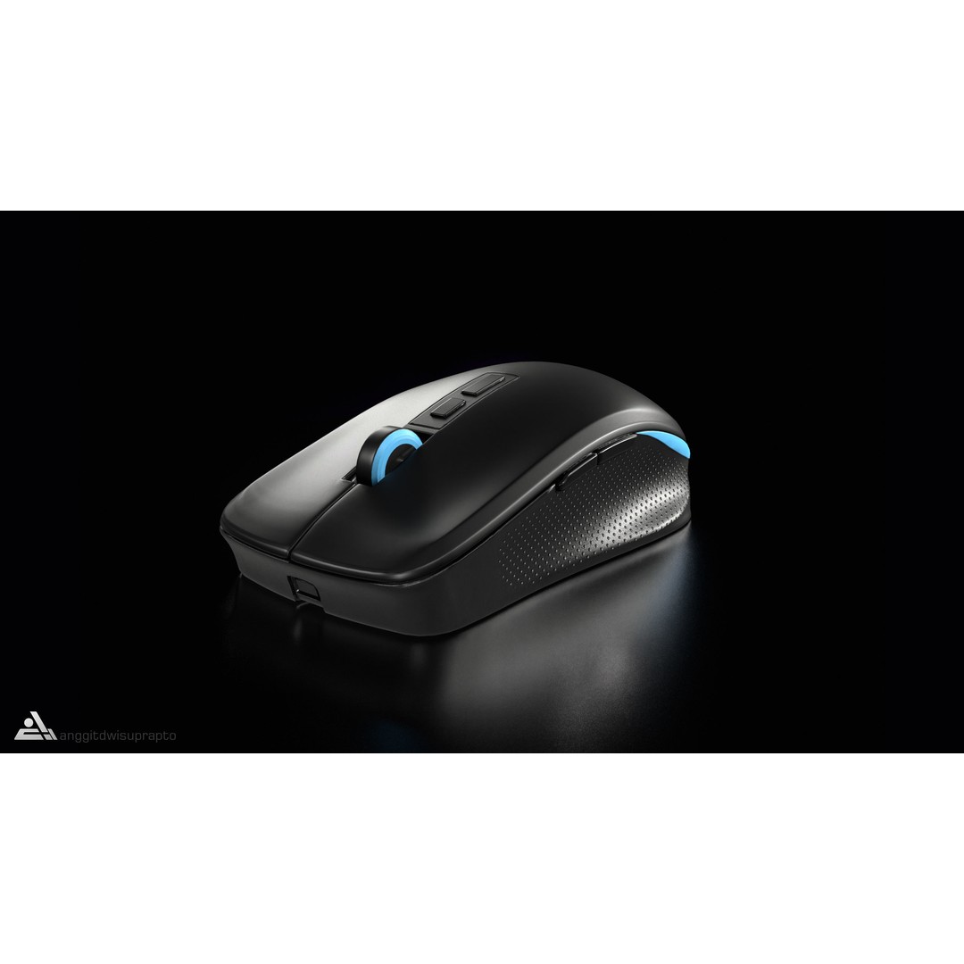 Wireless Mouse 3D Model – Low Poly Ergonomic Design, FBX - View 3