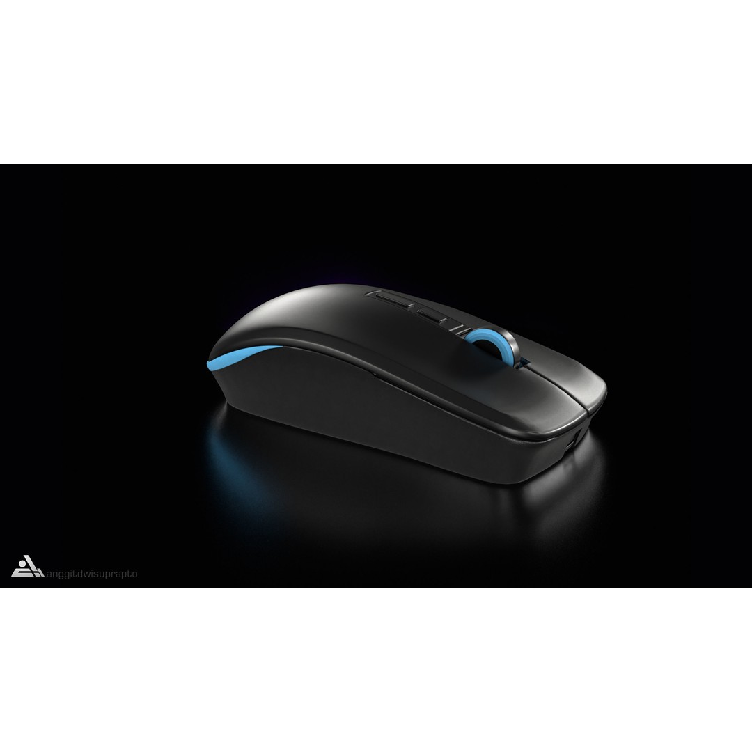 Wireless Mouse 3D Model – Low Poly Ergonomic Design, FBX - View 4