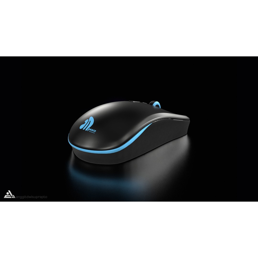Wireless Mouse 3D Model – Low Poly Ergonomic Design, FBX - View 6
