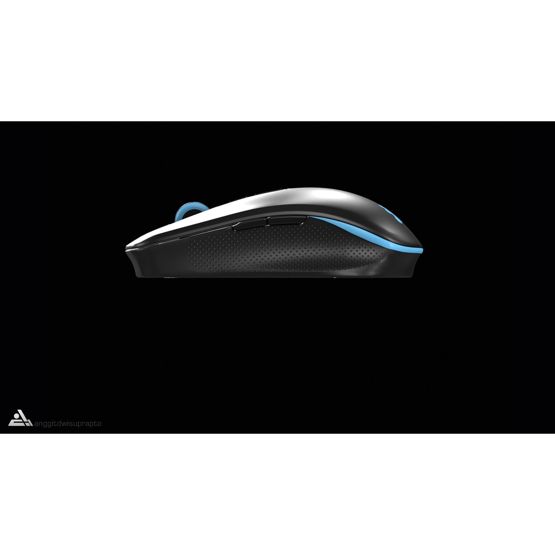 Wireless Mouse 3D Model – Low Poly Ergonomic Design, FBX - View 9