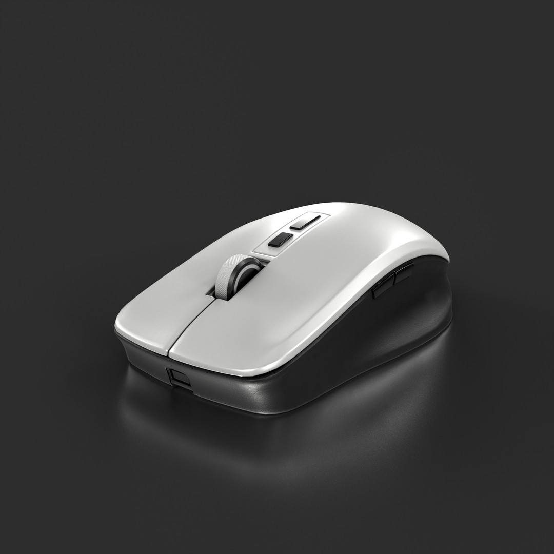 Wireless Mouse 3D Model – Low Poly PBR Game Asset, FBX - View 3